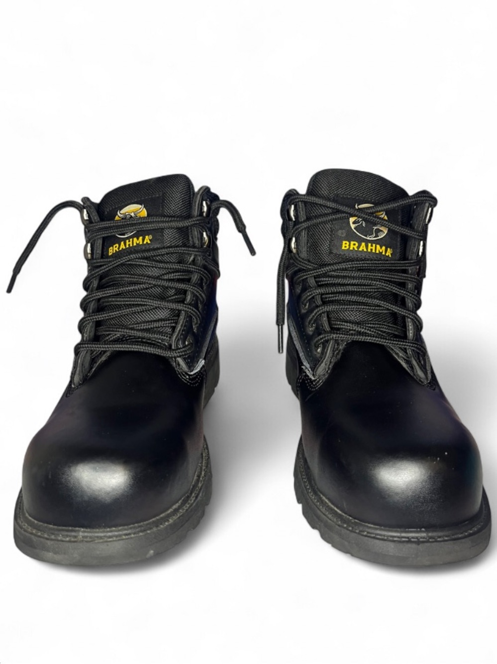 Brahma Mens Gus Wide Width 6" Oil Resistant Lace Up Steel Toe Work Boots Size 8